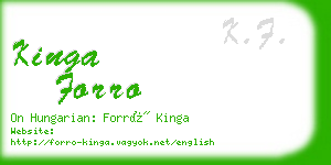 kinga forro business card